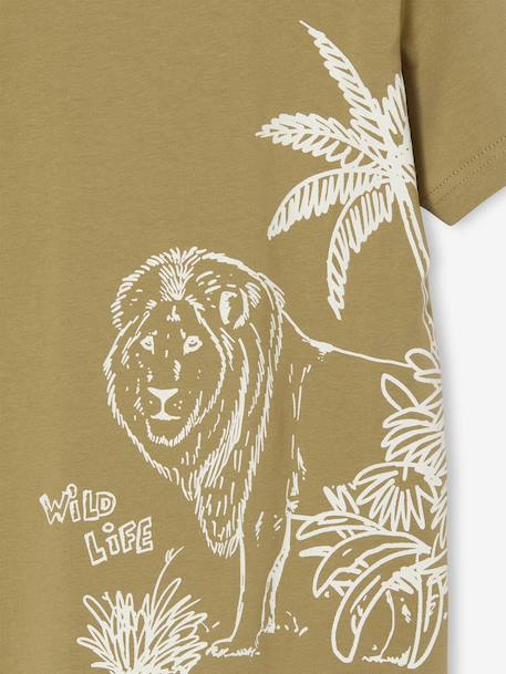 T-shirt voor jongens met print blauwgroen+gemêleerd wit+middenblauw+mintgroen+okergeel+olijf+terracotta - vertbaudet enfant 