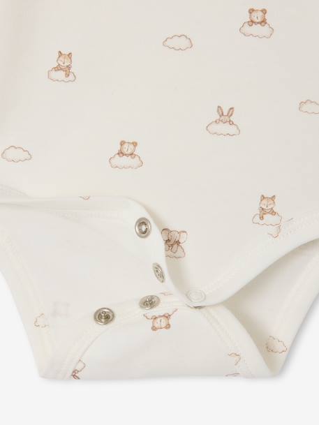 Set van 5 body's met korte mouwen, konijn en wolk ecru - vertbaudet enfant 