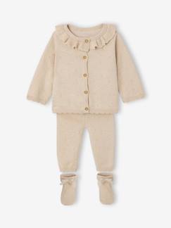 Baby-Babyset-Babyset babymeisje tricot 3-delig