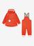 Regenset: waterdichte jas & broek salopet baby MATWAINIS MINI A TURE terracottategel+zachtpaars - vertbaudet enfant 