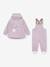 Regenset: waterdichte jas & broek salopet baby MATWAINIS MINI A TURE terracottategel+zachtpaars - vertbaudet enfant 