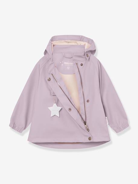 Regenset: waterdichte jas & broek salopet baby MATWAINIS MINI A TURE terracottategel+zachtpaars - vertbaudet enfant 