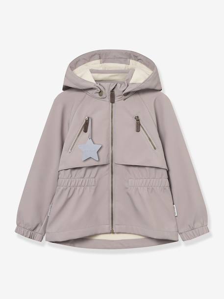 Softshell meisjesjas met capuchon, winddicht en waterafstotend MATALGEA MINI A TURE zachtpaars - vertbaudet enfant 
