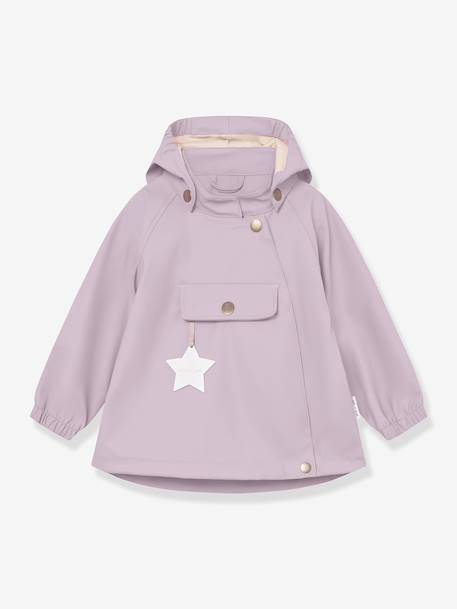 Regenset: waterdichte jas & broek salopet baby MATWAINIS MINI A TURE terracottategel+zachtpaars - vertbaudet enfant 