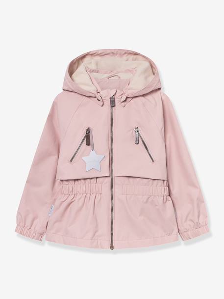 Waterdichte meisjesjas voor het tussenseizoen met fleecevoering MATALGEA MINI A TURE roze (poederkleur)+rozenhout+saliegroen - vertbaudet enfant 