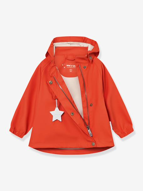 Regenset: waterdichte jas & broek salopet baby MATWAINIS MINI A TURE terracottategel+zachtpaars - vertbaudet enfant 