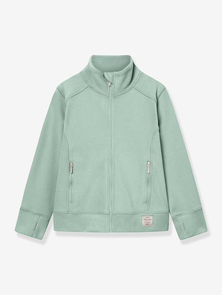 MATBERKAN MINI A TURE fleece jas voor kinderen met ritssluiting mintgroen+oudroze - vertbaudet enfant 