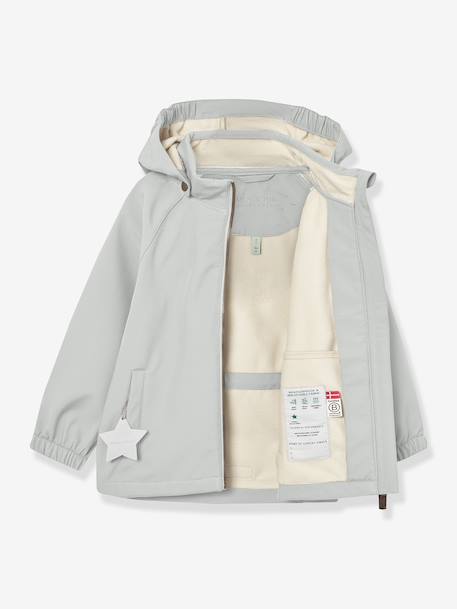 Softshell babyjas met capuchon, winddicht en waterafstotend MATADEN MINI A TURE groen+mintgroen - vertbaudet enfant 