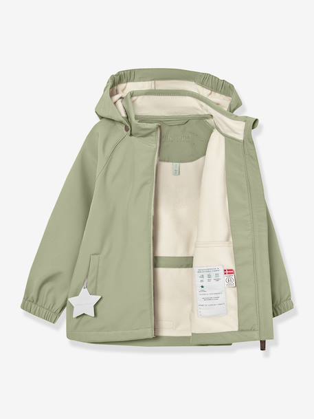 Softshell babyjas met capuchon, winddicht en waterafstotend MATADEN MINI A TURE groen+mintgroen - vertbaudet enfant 