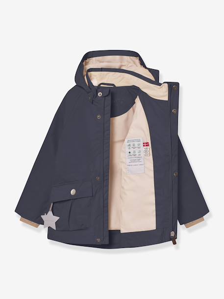 Meisjesparka voor het tussenseizoen MATALLURE MINI A TURE donkerblauw+marineblauw+terracottategel - vertbaudet enfant 