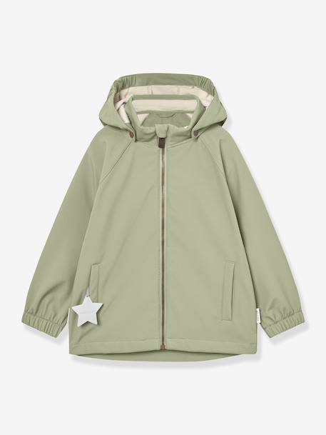 Softshell babyjas met capuchon, winddicht en waterafstotend MATADEN MINI A TURE groen+mintgroen - vertbaudet enfant 