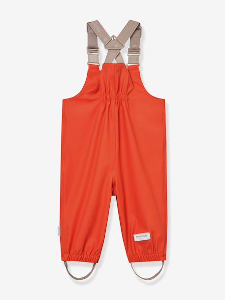 Regenset: waterdichte jas & broek salopet baby MATWAINIS MINI A TURE terracottategel+zachtpaars - vertbaudet enfant 