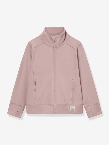 MATBERKAN MINI A TURE fleece jas voor kinderen met ritssluiting mintgroen+oudroze - vertbaudet enfant 