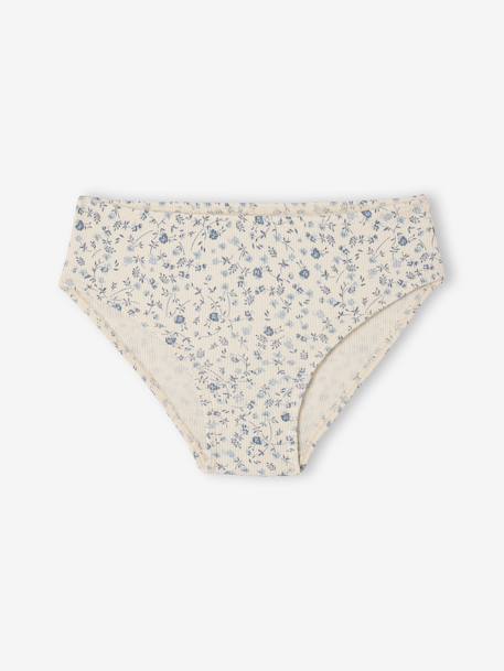 Set van 5 slipjes for girls geribbeld ecru - vertbaudet enfant 