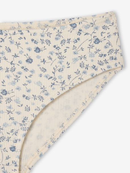 Set van 5 slipjes for girls geribbeld ecru - vertbaudet enfant 