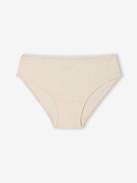 Set van 5 slipjes for girls geribbeld ecru - vertbaudet enfant 