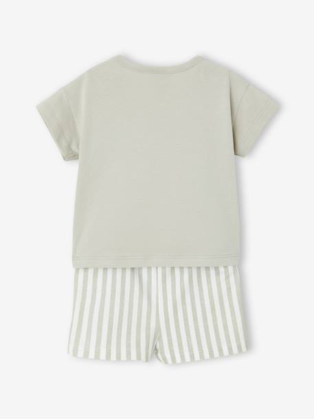 HELLO KITTY set T-shirt en short groen, gestreept - vertbaudet enfant 