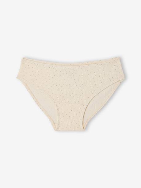Set van 5 slipjes for girls geribbeld ecru - vertbaudet enfant 