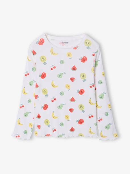 Set pyjama's voor meisjes met lange mouwen ecru - vertbaudet enfant 