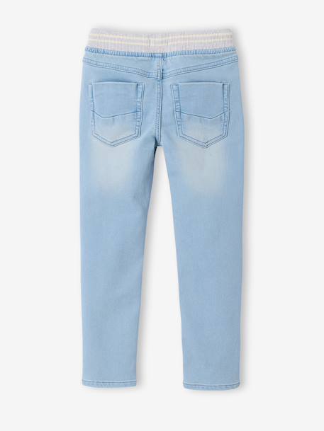 Rechte fleecebroek jongens denim look DARK GROSS+denim grijs+double stone+gebleekt denim+STONE MIDDEN+zwart denim - vertbaudet enfant 