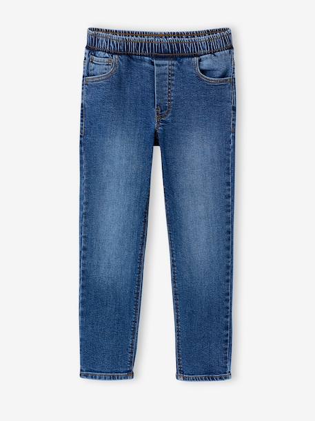Set van 2 slim-fit jeans met elastische en verstelbare taille denimgrijs+double stone+stone - vertbaudet enfant 