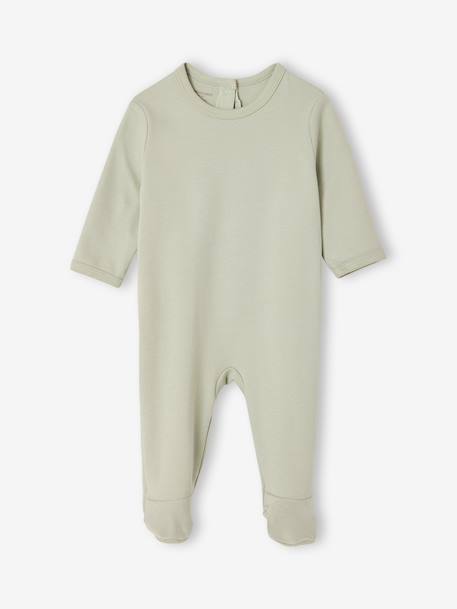 Set van 3 pyjama's baby van biologisch katoen beige+ecru+saliegroen - vertbaudet enfant 