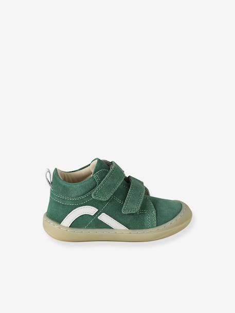 Babyslofjes van zacht leer met antislip beige+blauw+bruin+chocoladebruin+felblauw+groen+oceaanblauw+okergeel+saliegroen+veel beige+veel bruin+veel groen - vertbaudet enfant 