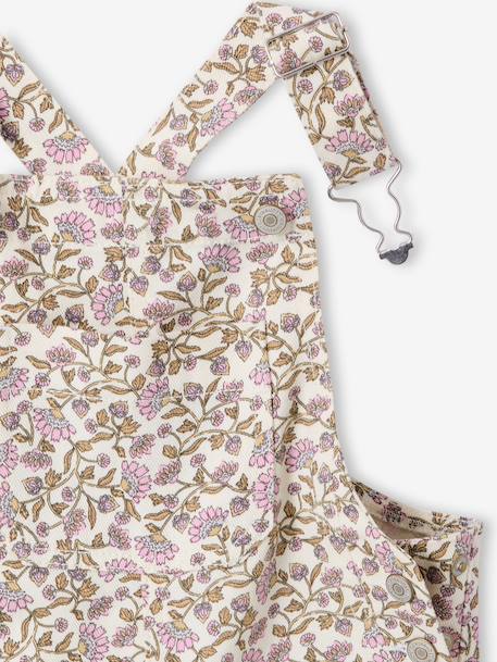 Salopet voor meisjes met bloemenprint ecru - vertbaudet enfant 