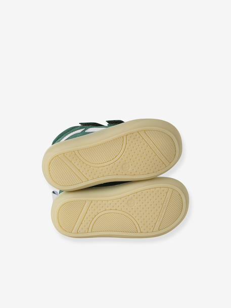 Babyslofjes van zacht leer met antislip beige+blauw+bruin+chocoladebruin+felblauw+groen+oceaanblauw+okergeel+saliegroen+veel beige+veel bruin+veel groen - vertbaudet enfant 