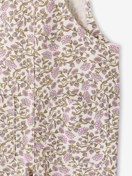 Salopet voor meisjes met bloemenprint ecru - vertbaudet enfant 