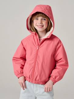 -Winddichte jas met capuchon voor meisjes, gevoerd met sherpa