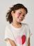 T-shirt voor meisjes met paillettenmotieven blauwgroen+ecru+lila - vertbaudet enfant 