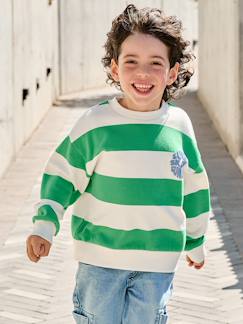 -Gestreept sweater voor jongens met geplaatst motief