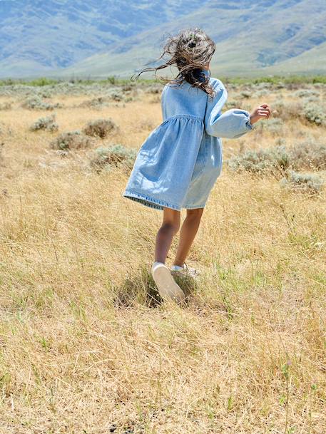 Denim jurk voor meisjes double stone - vertbaudet enfant 