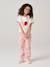 T-shirt voor meisjes met paillettenmotieven blauwgroen+ecru+lila - vertbaudet enfant 