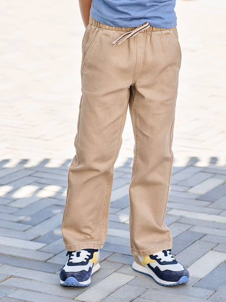 Eenvoudig aan te trekken jongensbroek met rechte pasvorm beige+middenblauw+nachtblauw+saliegroen+terracotta - vertbaudet enfant 