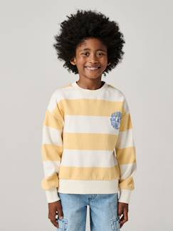 -Gestreept sweater voor jongens met geplaatst motief