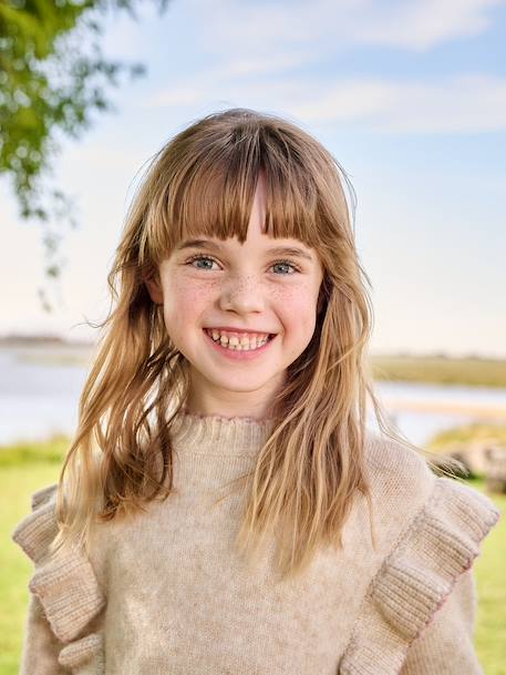 Trui voor meisjes van gebreid materiaal ecru - vertbaudet enfant 