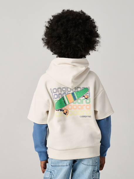 Sweater voor jongens met dubbele mouwen ecru - vertbaudet enfant 