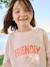 Sweater voor meisjes met positieve boodschap blauwgroen+lichtroze - vertbaudet enfant 