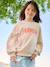 Sweater voor meisjes met positieve boodschap blauwgroen+lichtroze - vertbaudet enfant 