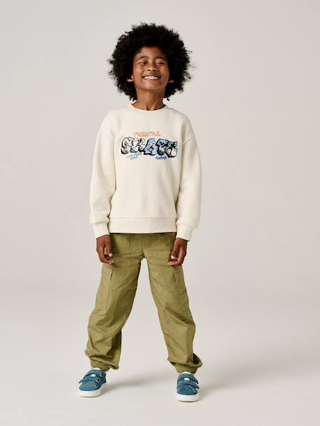 Sweater met ronde hals surf chambrayblauw+ecru - vertbaudet enfant 