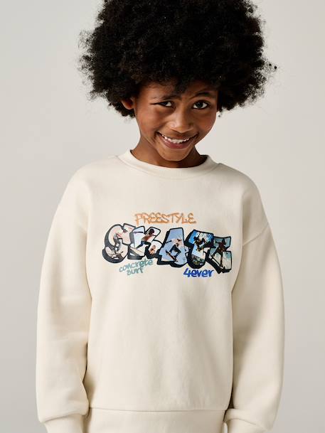 Sweater met ronde hals surf chambrayblauw+ecru - vertbaudet enfant 
