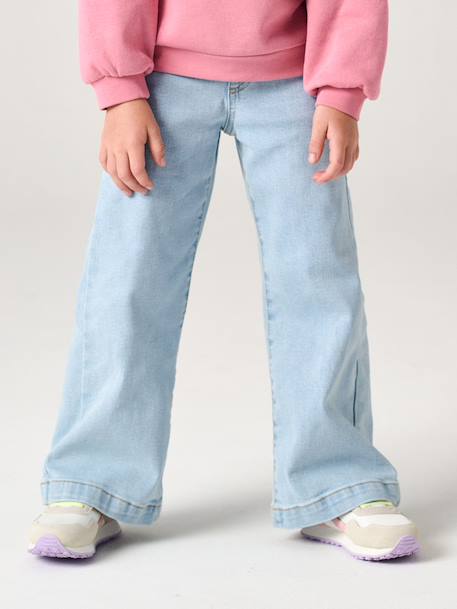 Wijde tregging voor meisjes van denim denimgrijs+donkerblauw+lichtblauw+middenblauw - vertbaudet enfant 