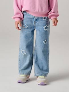 -Wijde jeans voor meisjes met sterren