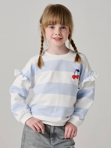 Marinetrui met ruches voor meisjes bleekblauw+marineblauw+oudroze+pioenroos - vertbaudet enfant 