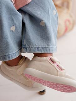 -Stoffen tennisschoenen met klittenband voor babymeisjes