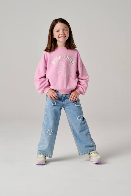 Sweater voor meisjes met lange mouwen zachtpaars - vertbaudet enfant 