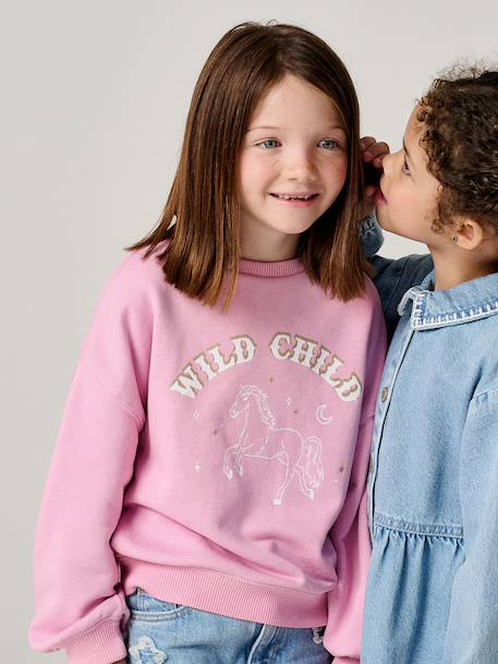Sweater voor meisjes met lange mouwen zachtpaars - vertbaudet enfant 
