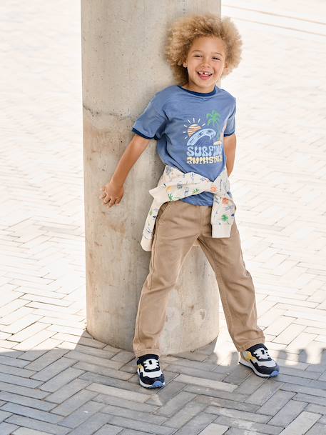 Eenvoudig aan te trekken jongensbroek met rechte pasvorm beige+middenblauw+nachtblauw+saliegroen+terracotta - vertbaudet enfant 